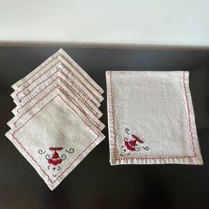 Vintage Polish Table Runner and 6 Napkins Set